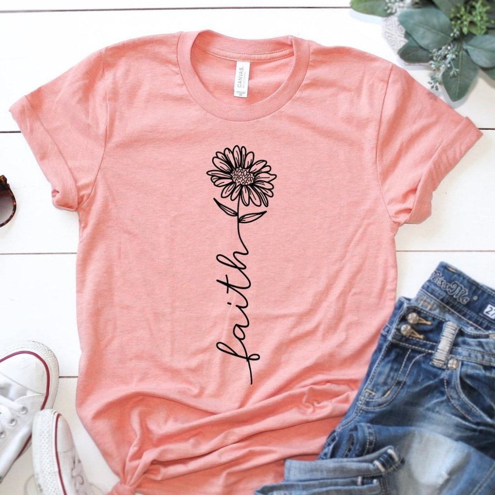 Faith SunFlower Shirt Faith Shirt Christian Shirt